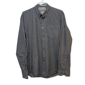Ben Sherman Classic Long Sleeved Gingham Button Down Shirt 100% Cotton Size XL